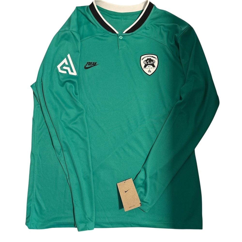 NWT Nike Giannis Freak Green Dri-Fit Long Sleeve Jersey Shirt Men's Size: XL